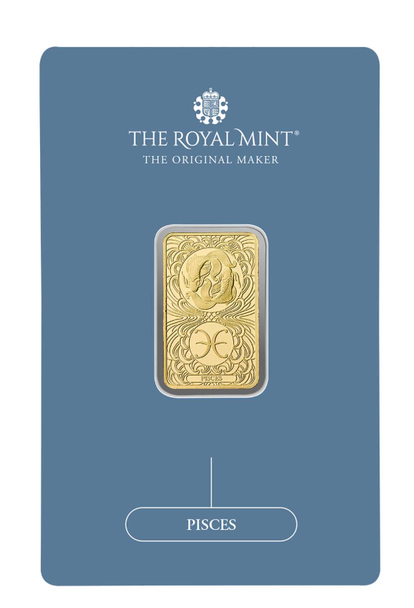 Zodiac Pisces 5g Gold Bullion Minted Bar